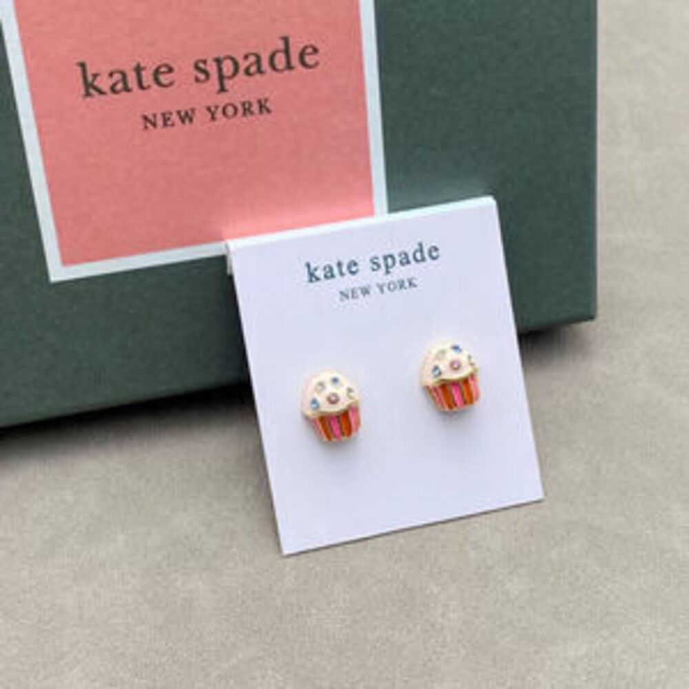 kate spade Colorful Rhinestone Enamel Hand Painted Cake Earrings